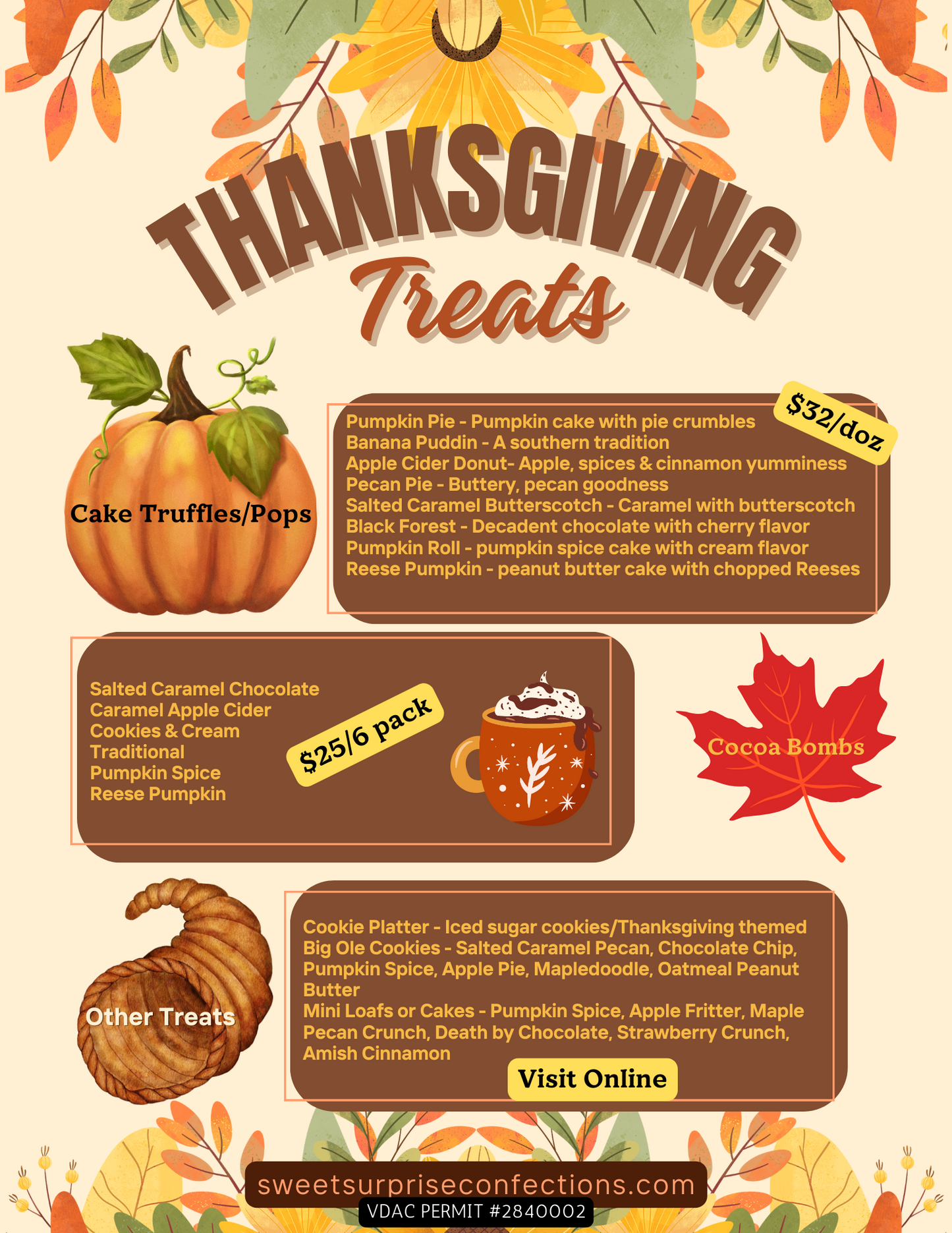 Sweet Surprise Confections LLC - Monthly Special - Cocoa Bombs